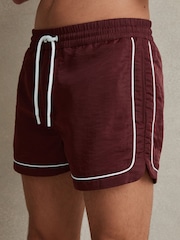 Reiss Brick Red Azure Piped Drawstring Swim Shorts - Image 4 of 7