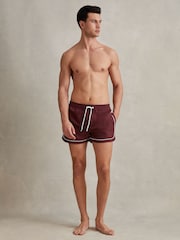 Reiss Brick Red Azure Piped Drawstring Swim Shorts - Image 6 of 7