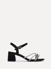 Linzi Black Carnation Heeled Sandals With Embellished Upper - Image 2 of 5