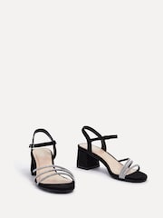 Linzi Black Carnation Heeled Sandals With Embellished Upper - Image 3 of 5