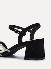 Linzi Black Carnation Heeled Sandals With Embellished Upper - Image 4 of 5