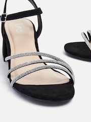 Linzi Black Carnation Heeled Sandals With Embellished Upper - Image 5 of 5