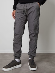 Сірий - Threadbare слім фіт Cuffed kargo 100% Cotton штани - Image 1 of 4