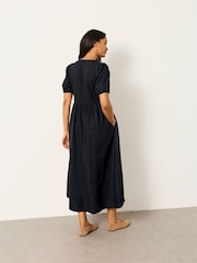 FatFace Remi Black Petite Linen Dress - Image 2 of 6