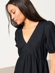 FatFace Remi Black Petite Linen Dress - Image 3 of 6