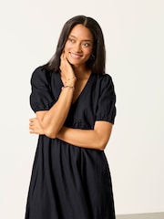 FatFace Remi Black Petite Linen Dress - Image 4 of 6