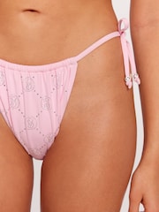 Victoria's Secret Pink Diamanté Tie Side Bikini Briefs - Image 5 of 6