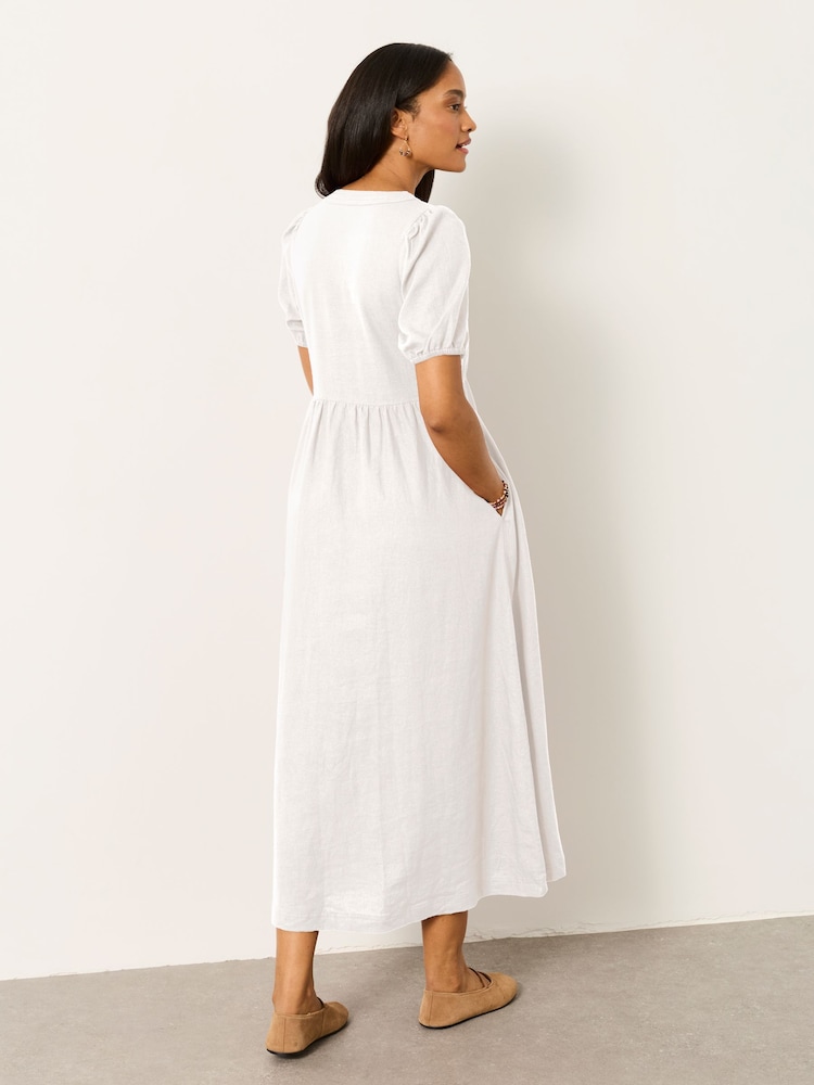 Puti - FatFace Linen Dress - Larawan 2 ng 6 Puti - FatFace Linen Dress - Larawan 2 ng 6