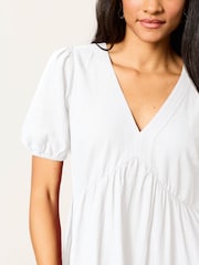 Puti - FatFace Linen Dress - Larawan 3 ng 6