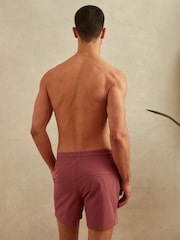 Reiss Old Rose Shore Plain Drawstring Waist Swim Shorts - Image 4 of 6