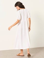 FatFace Remi White Petite Linen Dress - Image 2 of 6