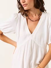 FatFace Remi White Petite Linen Dress - Image 3 of 6