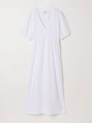 FatFace Remi White Petite Linen Dress - Image 6 of 6