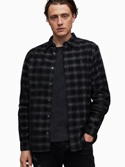 AllSaints Black Eastburn 100% Cotton Shirt - Image 1 of 5