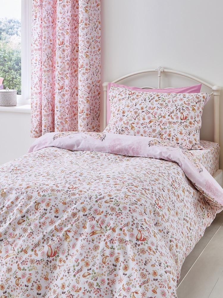 Catherine Lansfield Pink Enchanted Butterfly Reversible Duvet Cover Set - Image 2 of 4