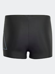 adidas Black Dark Performance Big Bars Swim Boxer Shorts - Image 2 of 5
