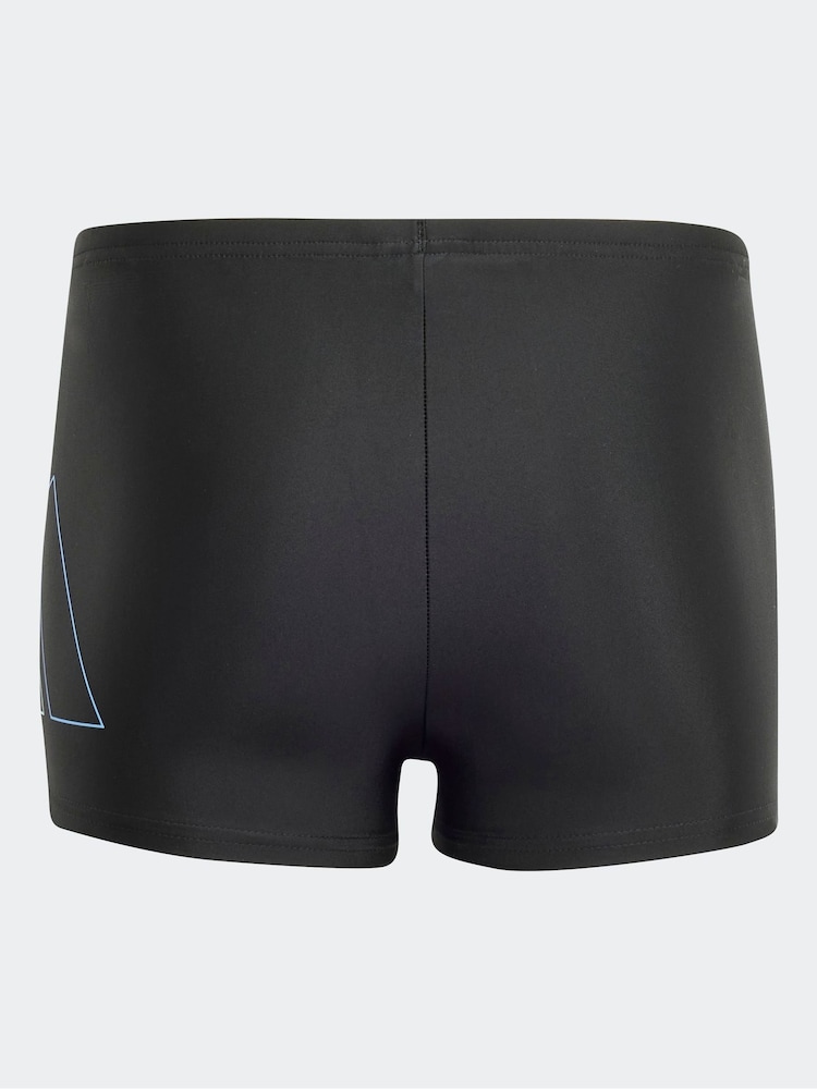 adidas Black Dark Performance Big Bars Swim Boxer Shorts - Image 2 of 5