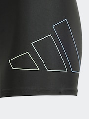 adidas Black Dark Performance Big Bars Swim Boxer Shorts - Image 3 of 5