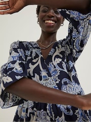 FatFace Blue Maddox Palace Floral Dress - Image 4 of 5
