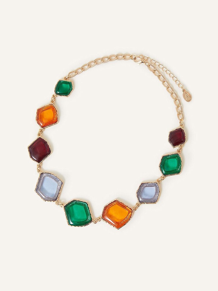 Accessorize Orange Irregular Shapes Necklace - Image 1 of 2