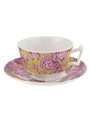 Spode Set of 4 Yellow Kingsley Tea Cup And Saucers - Image 2 of 4
