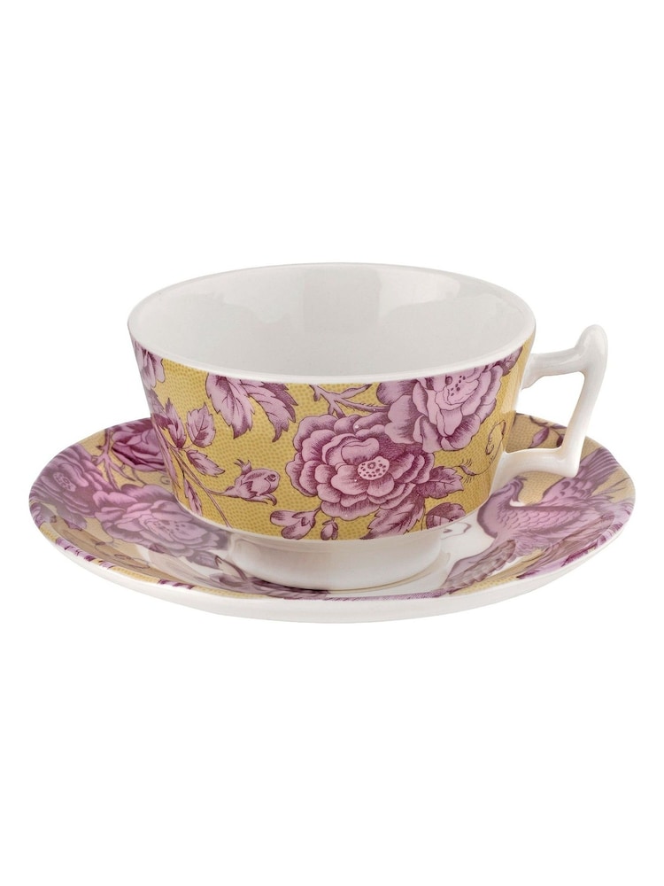 Spode Set of 4 Yellow Kingsley Tea Cup And Saucers - Image 2 of 4
