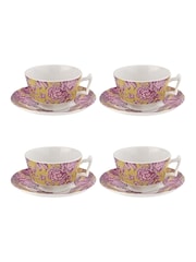 Spode Set of 4 Yellow Kingsley Tea Cup And Saucers - Image 4 of 4