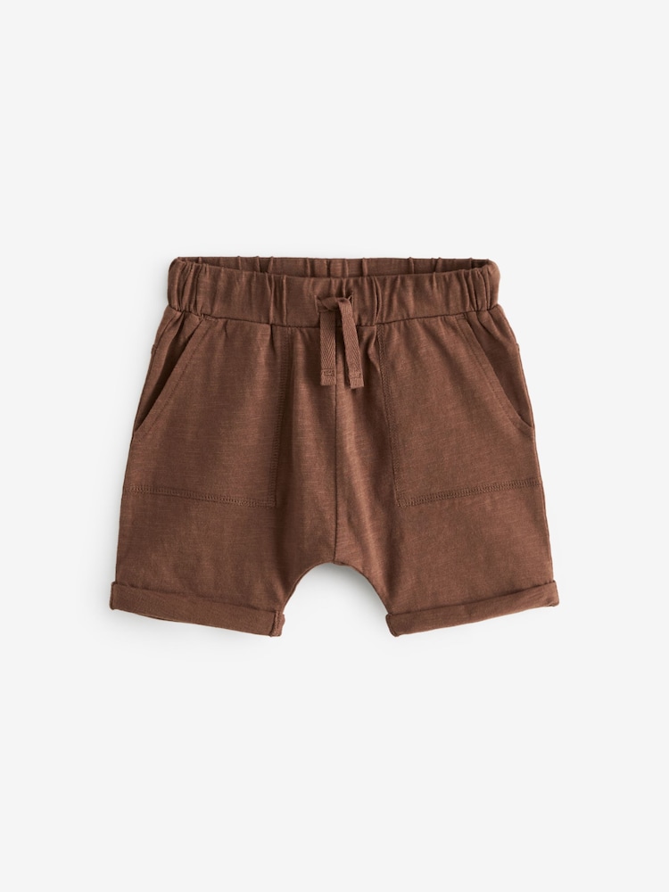 Mineral Blue/Tan Brown/Charcoal Grey Lightweight Jersey Shorts 3 Pack (3mths-7yrs) - Image 4 of 6