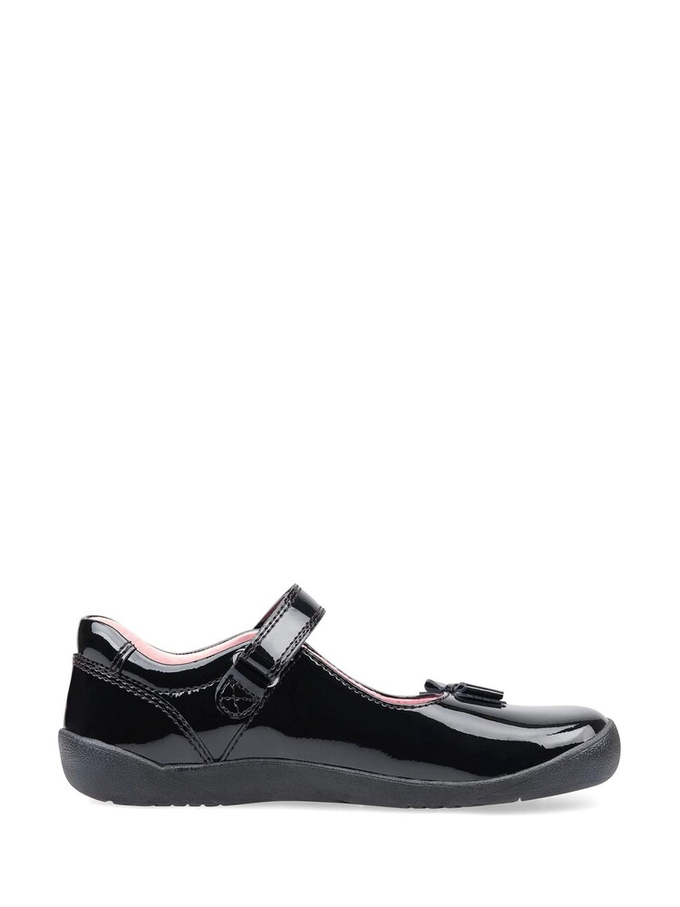 Start-Rite Giggle Riptape Black Leather School Shoes Wide Fit - Image 2 of 6