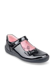 Start-Rite Giggle Riptape Black Leather School Shoes Wide Fit - Image 3 of 6
