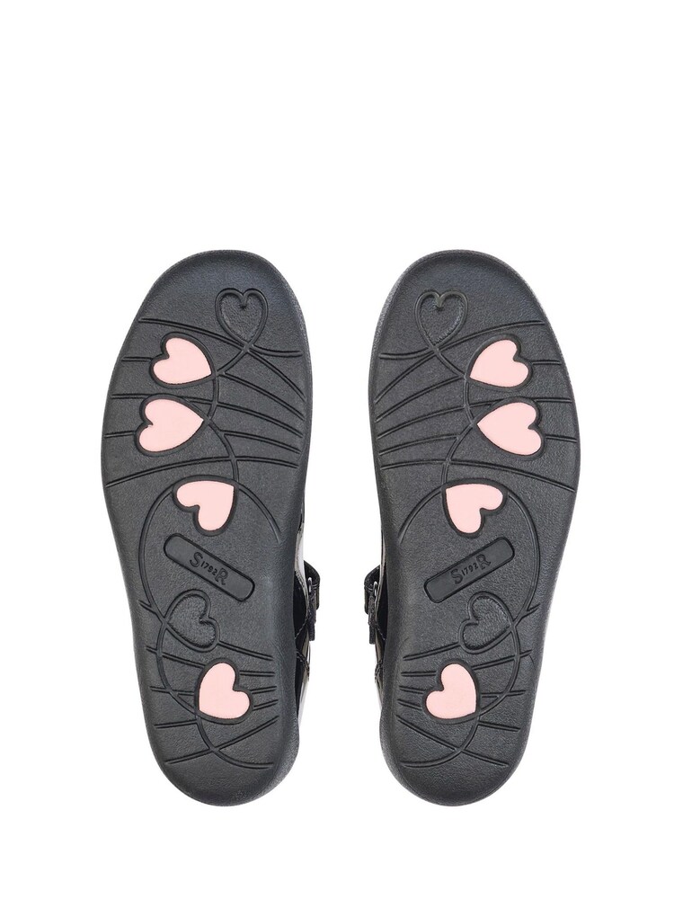 Start-Rite Giggle Riptape Black Leather School Shoes Wide Fit - Image 6 of 6