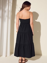 Myleene Klass Black Smock Cotton Poplin Dress - Image 3 of 5