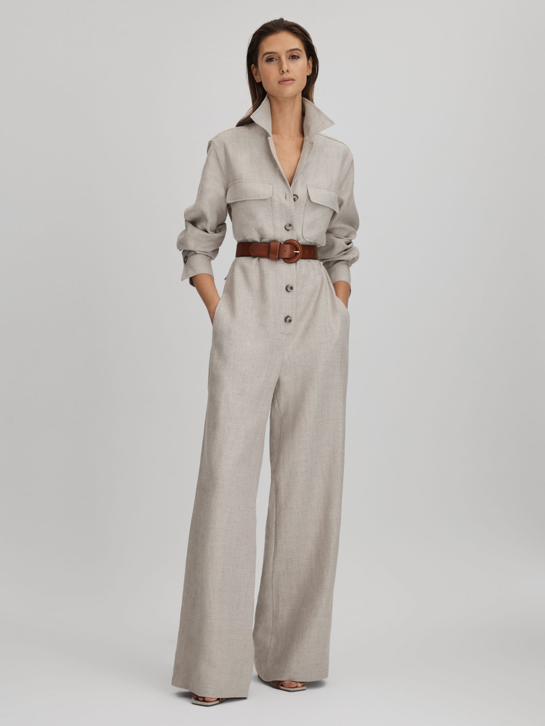 【海外限定】REISSワンピース☆Ivory Anita Linen Belted Midi S Buy Reiss Ivory Anita Petite Linen Belted Midi Shirt Dress