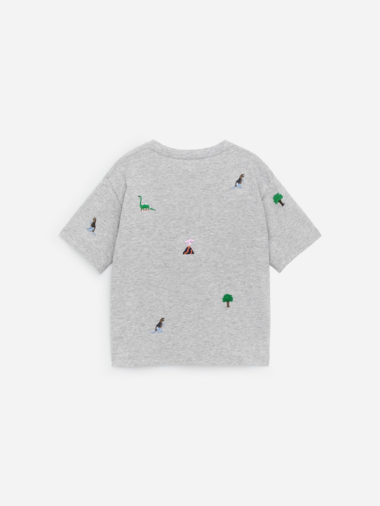 ARKET Grey Embroidered T-Shirt - Image 3 of 3