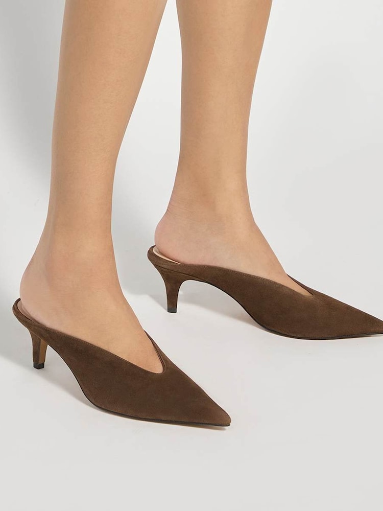Dune London Brown Decisive Mules - Image 1 of 6
