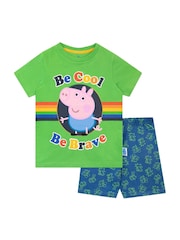 Character Green Boys George Pig Short 100% Cotton Pyjamas - Image 1 of 4