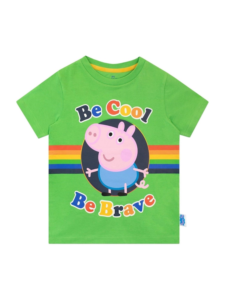 Character Green Boys George Pig Short 100% Cotton Pyjamas - Image 2 of 4