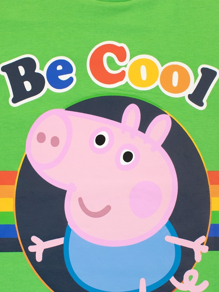 Character Green Boys George Pig Short 100% Cotton Pyjamas - Image 4 of 4