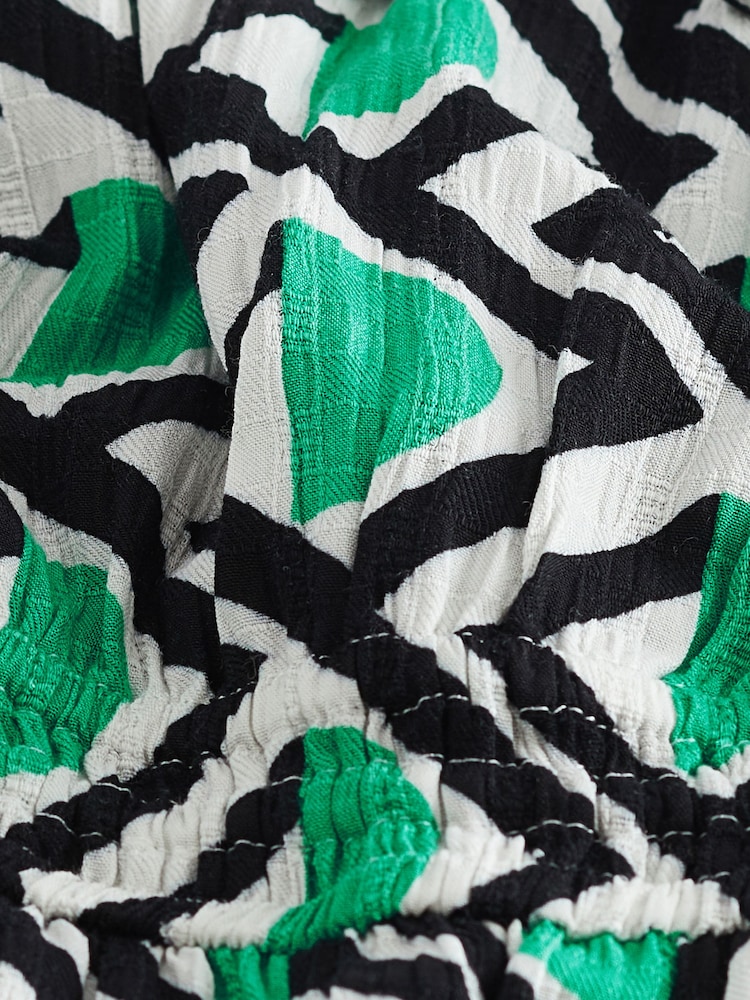 Green Geometric Off Shoulder Playsuit - Image 5 of 5