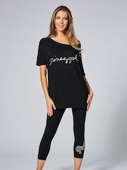 Pineapple Black Loose Fit Jersey T-Shirt - Image 1 of 6