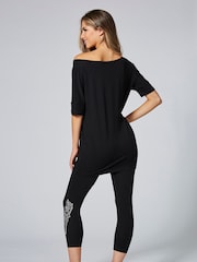 Pineapple Black Loose Fit Jersey T-Shirt - Image 2 of 6