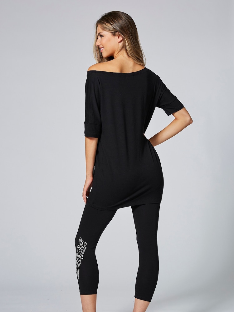Pineapple Black Loose Fit Jersey T-Shirt - Image 2 of 6
