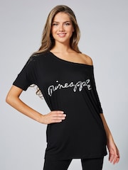 Pineapple Black Loose Fit Jersey T-Shirt - Image 4 of 6