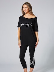 Pineapple Black Loose Fit Jersey T-Shirt - Image 6 of 6