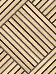 Hoopla Walls Ash Diamond Slat Large Wallpaper - Image 2 of 2