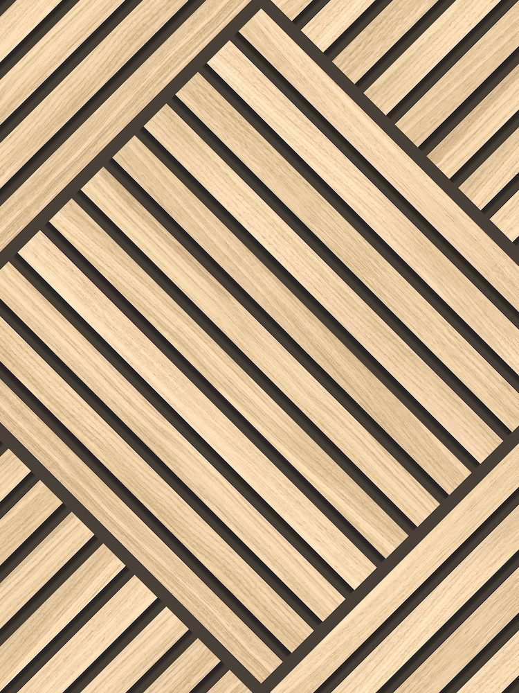 Hoopla Walls Ash Diamond Slat Large Wallpaper - Image 2 of 2 Hoopla Walls Ash Diamond Slat Large Wallpaper - Image 2 of 2