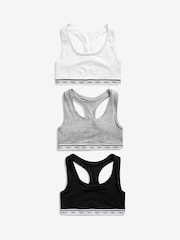 Black/Grey Marl/White Cotton Ultimate Comfort Crop Tops 3 Pack - Image 8 of 10