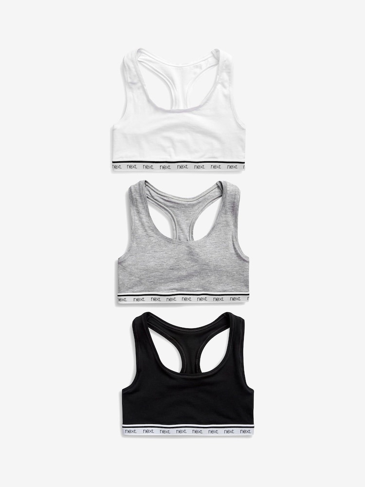 Noir/Gris chiné/Blanc - Lot de hauts de raccourt 3 coton Ultimate Comfort - Image 8 of 10