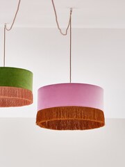 Oliver Bonas Purple Ero Velvet Tassel Pendant Shade - Image 1 of 4
