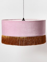 Oliver Bonas Purple Ero Velvet Tassel Pendant Shade - Image 3 of 4